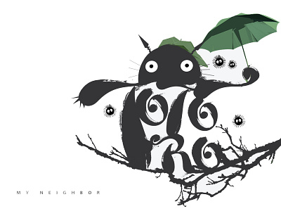 My Neighbor ToToRo - Poster Design anime ghibli graphicdesign hayaomiyazaki illustration miyazaki posterdesign studioghibli totoro typo typography