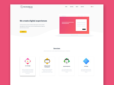 Paradoja Landing Concept agency digital landing services web website