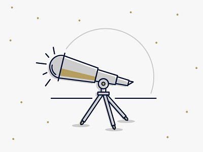 Telescope doodle illustration night sketch sky stars vector