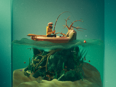 The fisherman animal character cinema4d design hair render sculpt zbrush