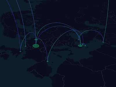 My flights across Europe flights geovisualization map maps visualization