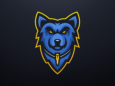 Wolf - Mascot Logo Design bullet design esports gaming husky logo mascot necklace shots sports wolf