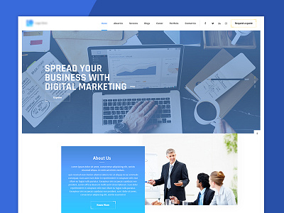 Web Agency Website clean flat layout ui webagency website