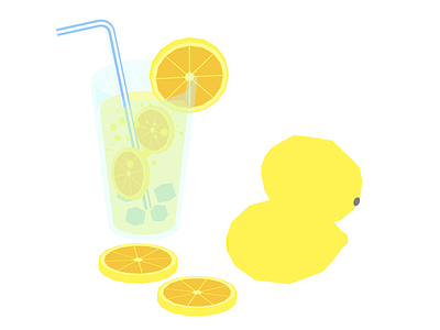 Lemonade 3d drink fruit green illustration lemon lemonade low poly lowpoly yellow