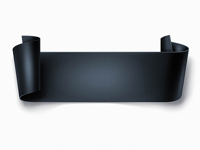 Black ribbon curved paper banner ribbon
