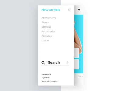 New Barcé concept Navi app clean fashion ios menu mobile navi prototyping shop ui women