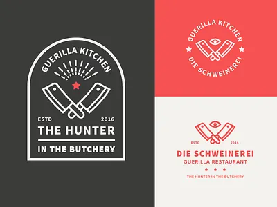 The Hunter Badge badge icon iconography icons illustration kitchen logo mark restaurant