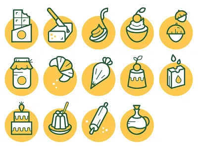 Master Martini icons set catalogue icon illustration