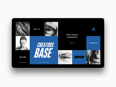 Adidas Creators Base concept design flat grid promo ui ux web