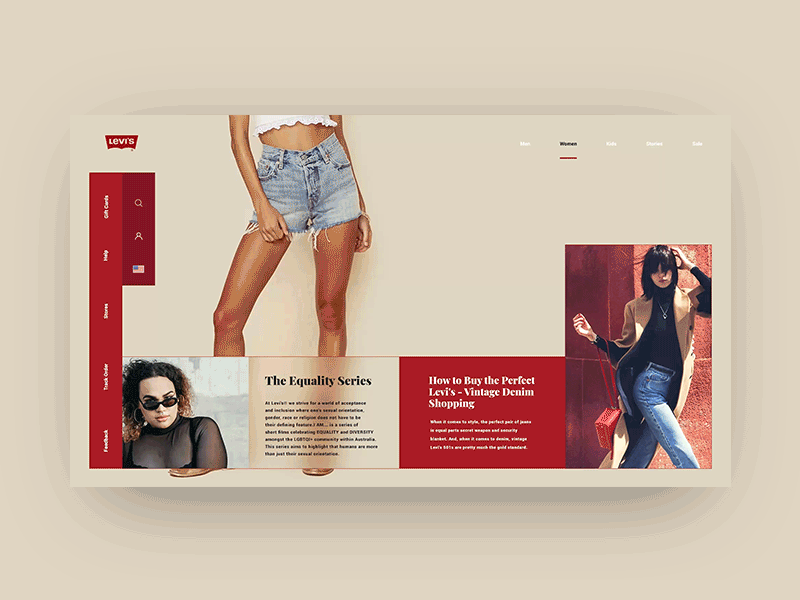 Levi Landing Page Concept Animation design e commerce fashion home interface landing levi page site ui ux web