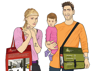 Berliner Verkehrsbetriebe: Projekt U5 berlin berliner verkehrsbetriebe building fence bvg characters family illustration projekt u5 römer wildberger