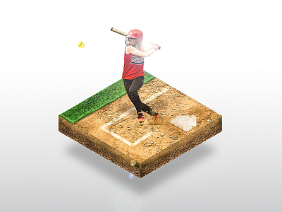 Hit Like a Girl girls isometric photo manip photoshop softball sports summer