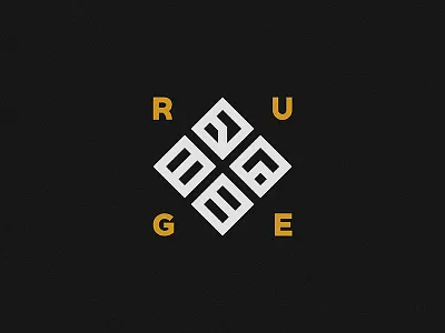 RUGE | Branding agency ai black brand branding exploration illustrator logo mark ruge yellow