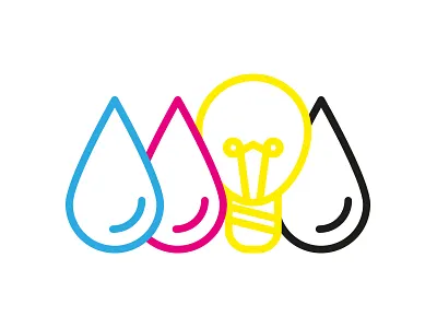 Design & Print icon cmyk colourful design icon iconography illustration illustrator line art print simple vector web