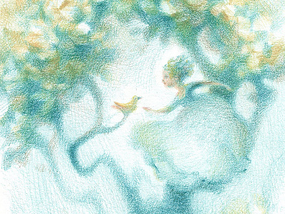 Character Illustration: Princess in a tree character design children childrens book colored pencil fairytale fantasy princess soft storybook tree