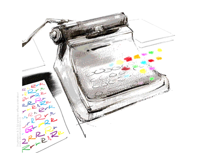 Typewriter .. in 2.5d 2.5d chalk cinema4d grunge handdrawn illustration painter parallax photoshop sketch typography