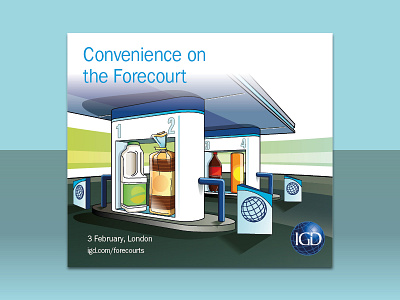 Convenience On The Forecourt brochure graphic design illustration layout vector