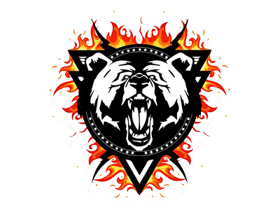 Logo design for an Alaskan Outfitter alaska bear fire logo outfitter