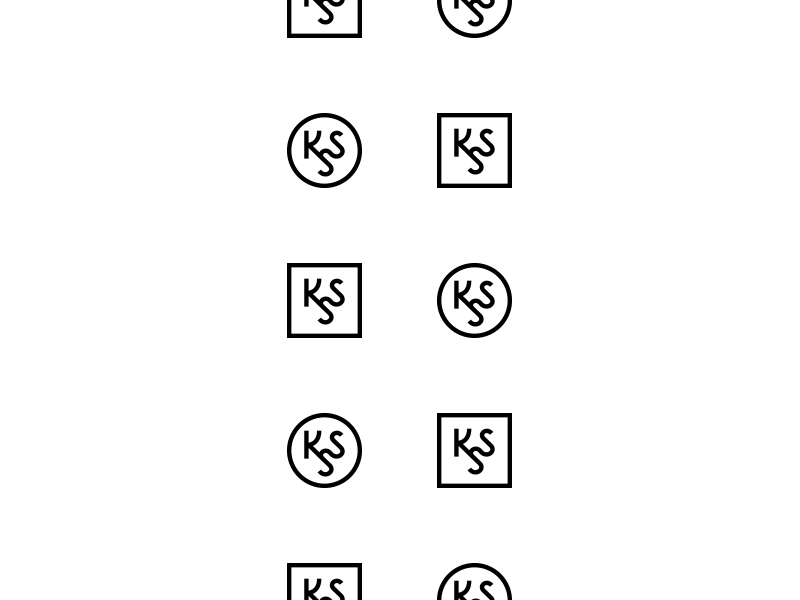 KSS brand branding circle design kss logo logomark mark square type typography