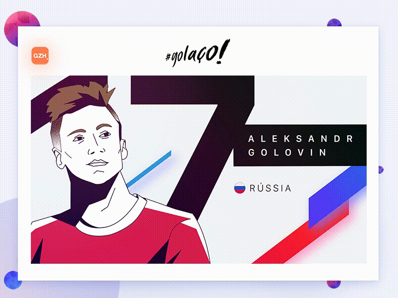 Aleksandr Golovin - Russia animation app cel animation design fifa illustration motion nike soccer ui ux webdesign