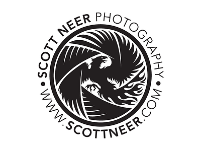 Sports Photographer Logo bird black and white brand branding fire logo phoenix photography shutter sports photographer