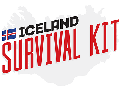 Logo Iceland Survival Kit funny iceland illustration logo survival kit