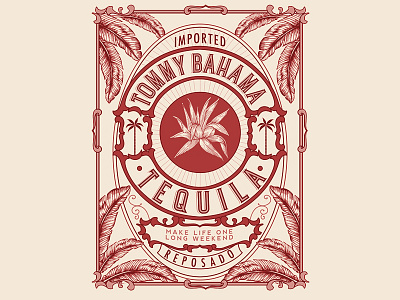 Tommy Bahama Tequila bottle label tequila