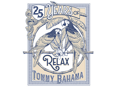 Tommy Bahama Parrots banana ink leaf leaves parrot parrots