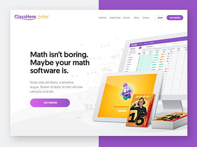 Math isn't boring... brand clean ui website