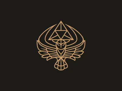 Owl Logo brand identity label line owl logo simple smart vintage