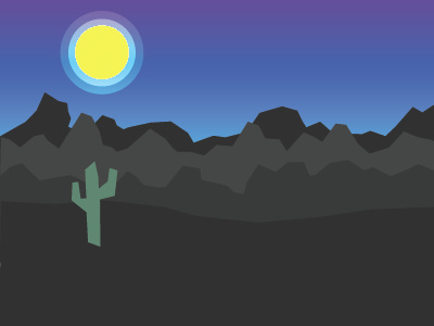 Desert night landscape