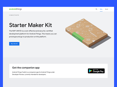Android Things — Kit detail app detail download hero kits module packaging photography play