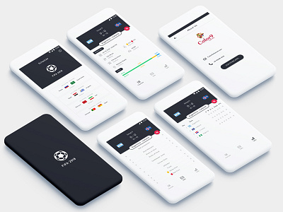 Fifa World Cup 2018 android app design black white theme fifa fifa world cup 2018 mock up sport