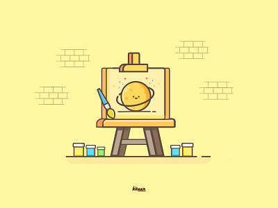 Painting Moon color cute design dribbble icon illustration painting ui ux vector