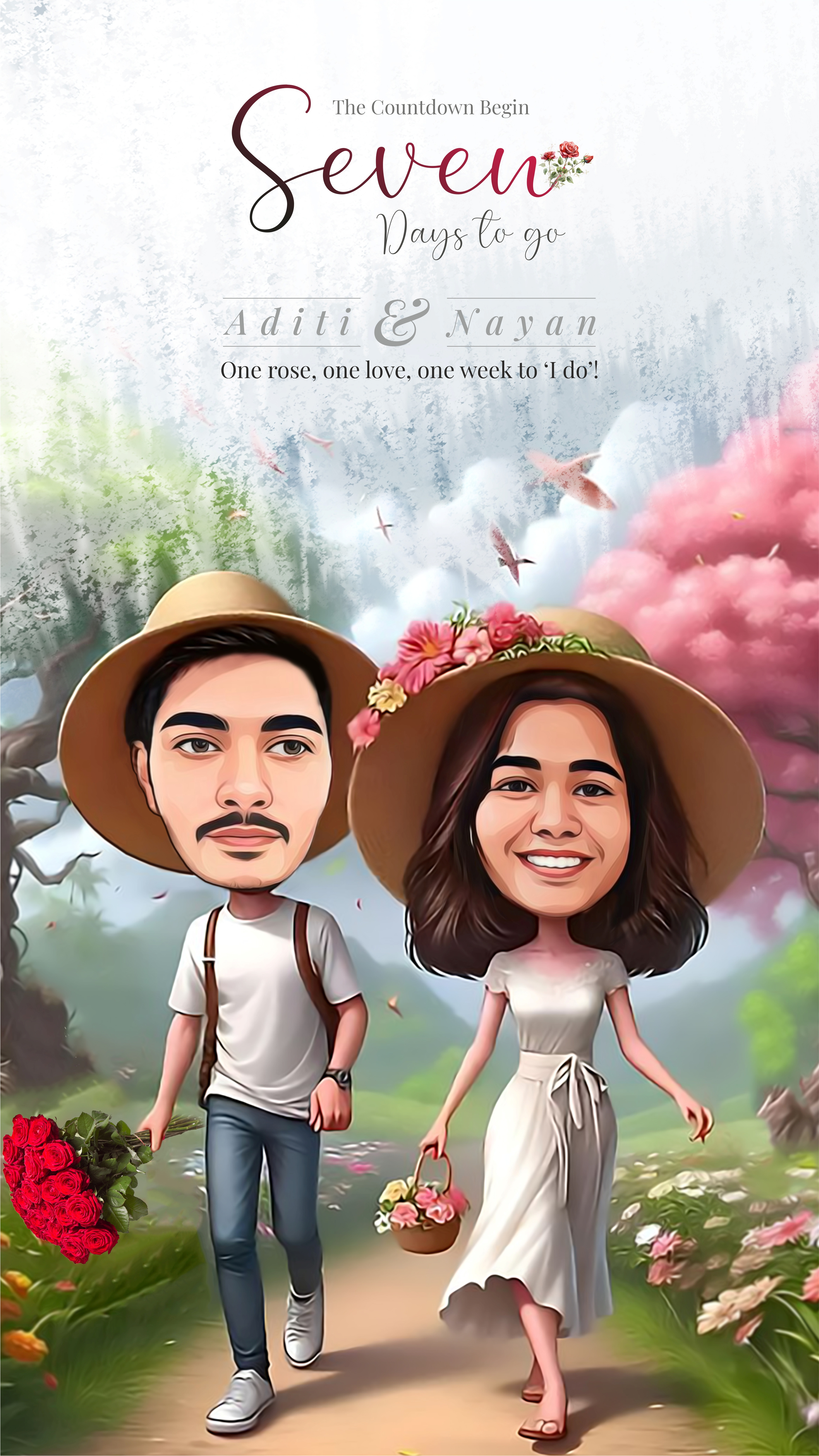 Counting Down the Days! behance branding caricature design e invites graphic design icon illustration invitation card logo motion graphics typography vector wedding wedding card