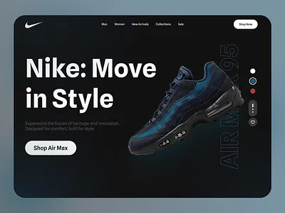 Nike Air Max – Landing Page branding creativedesign darkui design ecommerce graphic design interactiondesign landingpage minimal minimaldesign modernui nike productshowcase shopnow sneakers typography ui ui design ux webdesign