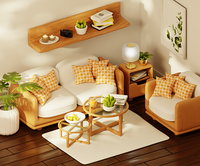 Cozy Living Room 3d 3dart blender blender3d cycles