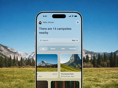 Camping App mobile ui