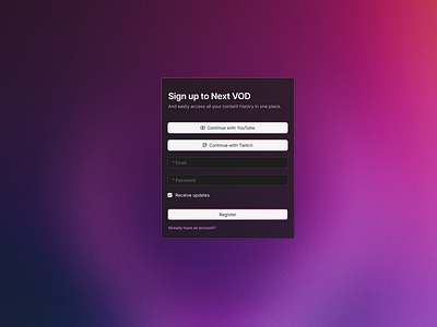 Sign up Page ui ux