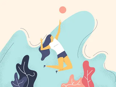 Serve... characters color design illustration sport training volleyball