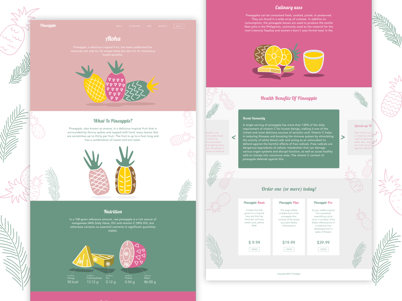 Example of Pineaple Landing Page