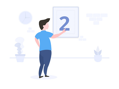 2x Dribbble Invites 2 boy bricks clock dribbble frame invites man plant tree two wall