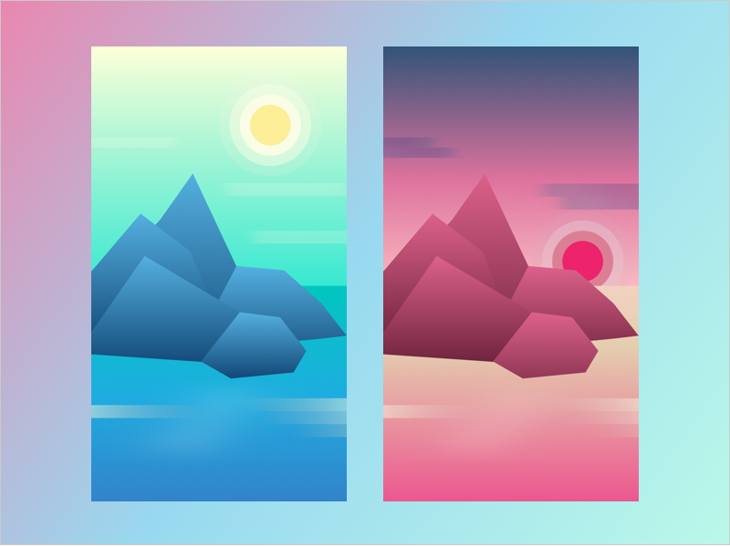 Example of Day Night Illustration