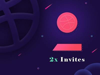 Dribbble Invite 2 ball circle dribbble global illustration invitation invite