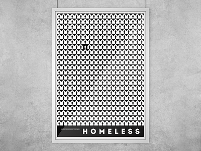 Poster — "Homeless" black design graphic homeless illustration modern negative poster problem social space white