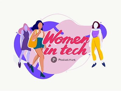 Women in tech — Product Hunt adobe draw drawing illustration ipad pencil people silhouette sketch tech woman women