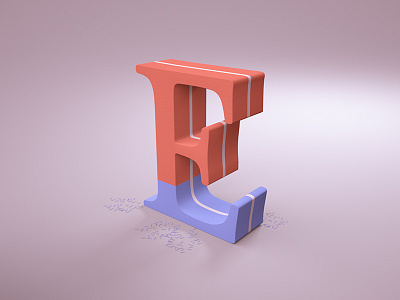 E = Eraser 36 days of type cinema4d e eraser illustration type typography