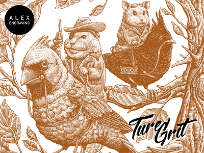 Engraving Turegrit bird drawing engraving freehand graphic grit illustration mouse painting print ture