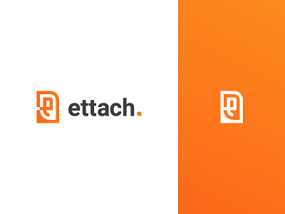 Ettach Logo attachment e mail gradient grid logo orange