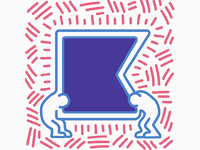 hackmit 2015 letter k color fun hackathon hackmit hand drawn haring illustration keith letter mit photoshop style